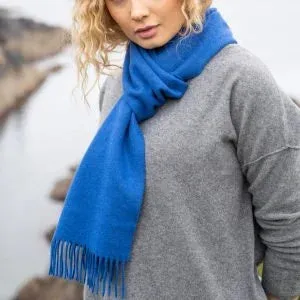 100% Cashmere scarf -royal blue