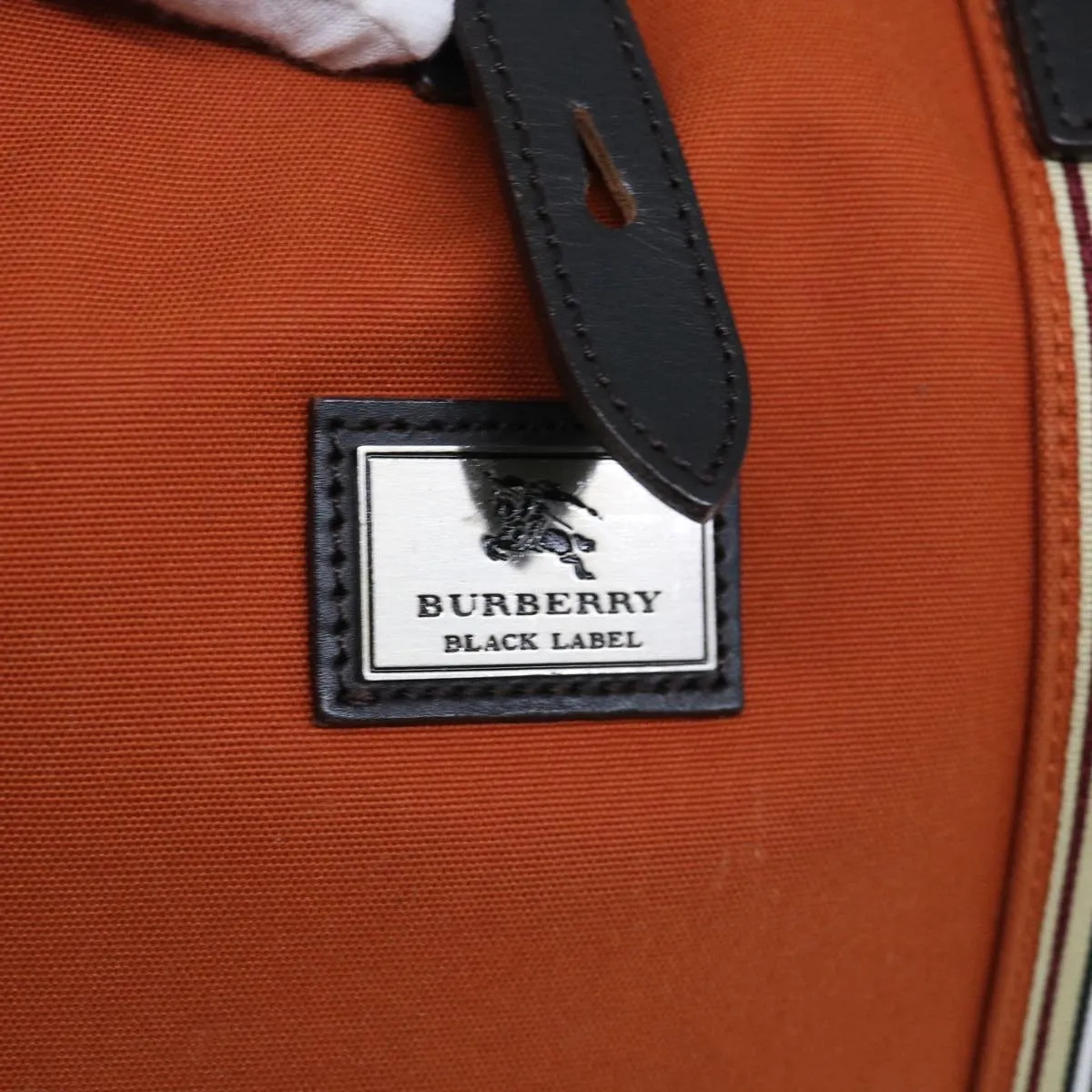 Burberry Black label Shoulder Bag Canvas Orange Auth bs11428