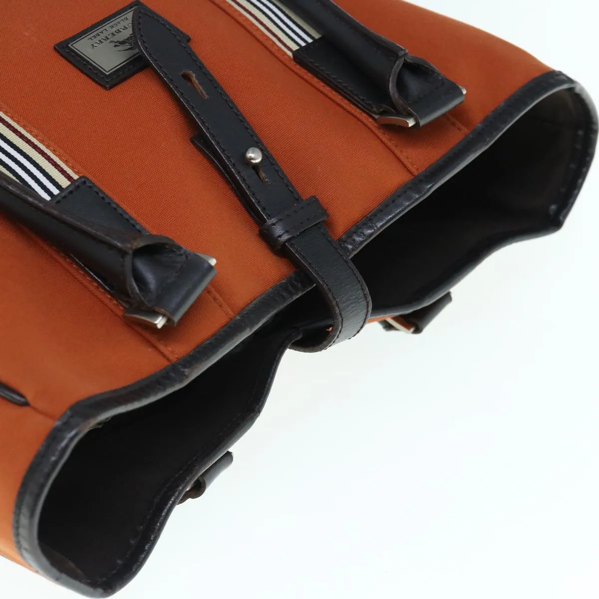 Burberry Black label Shoulder Bag Canvas Orange Auth bs11428
