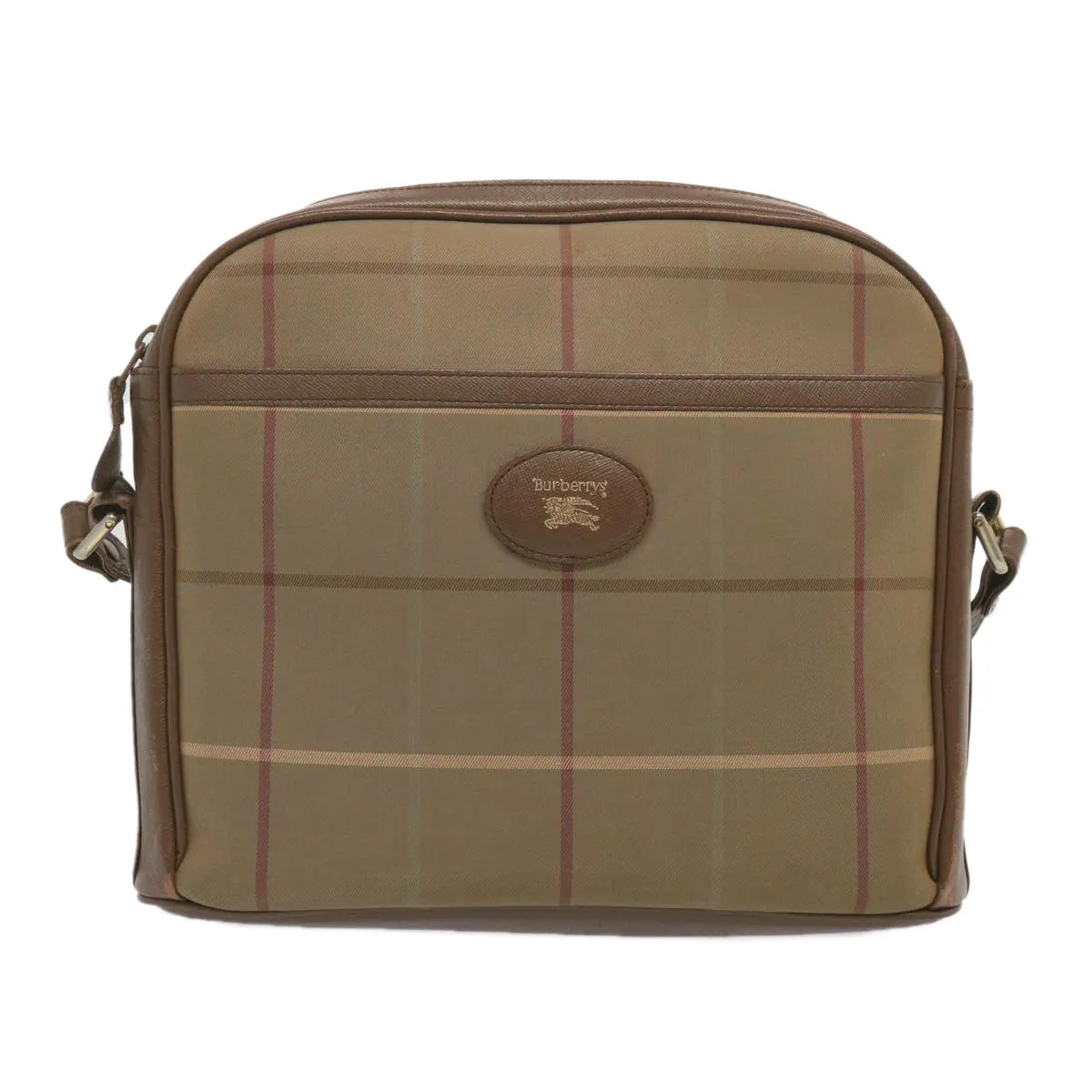 BURBERRYSs Nova Check Shoulder Bag Canvas Beige Auth 69572