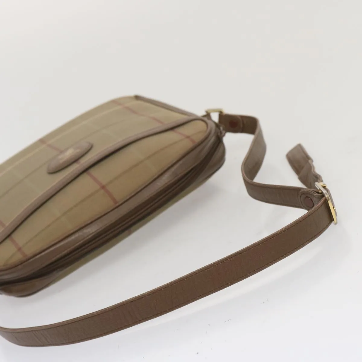 BURBERRYSs Nova Check Shoulder Bag Canvas Beige Auth 69572