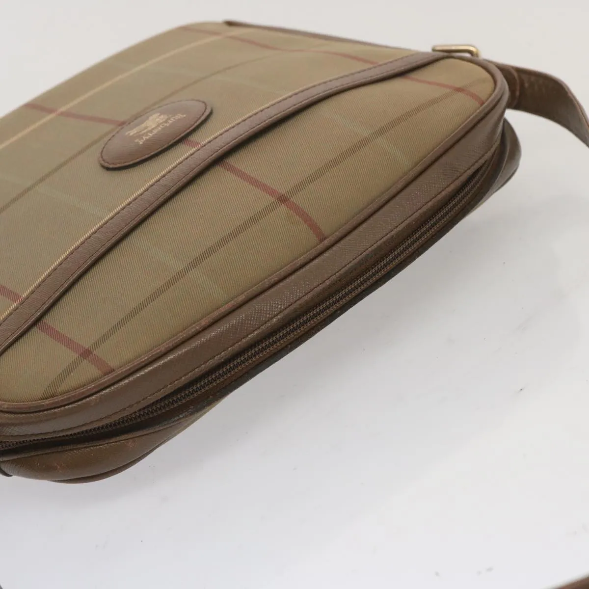 BURBERRYSs Nova Check Shoulder Bag Canvas Beige Auth 69572
