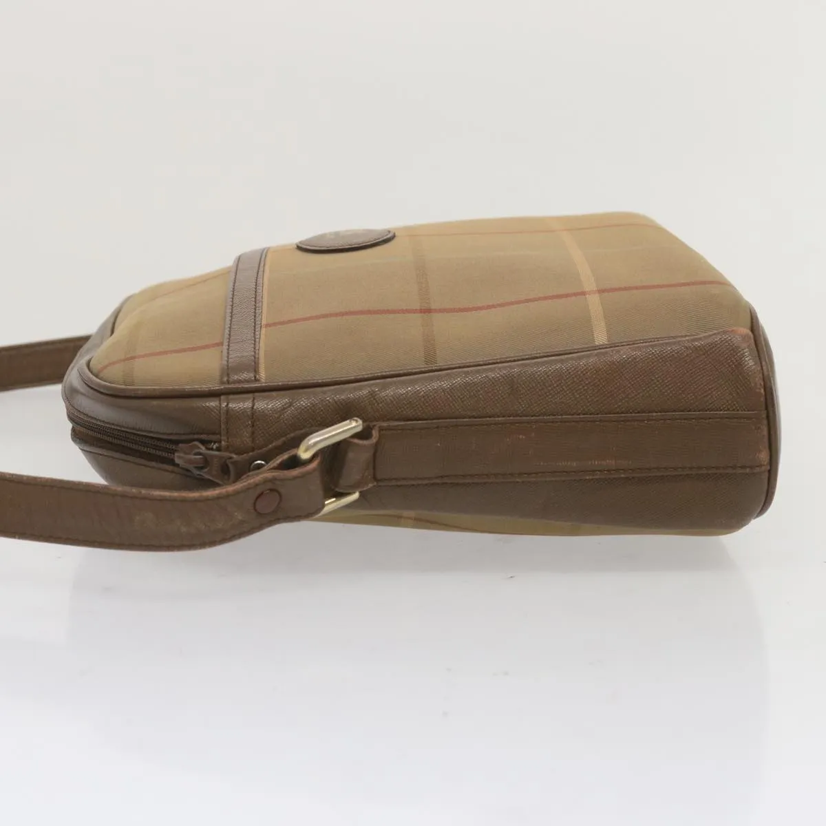 BURBERRYSs Nova Check Shoulder Bag Canvas Beige Auth 69572