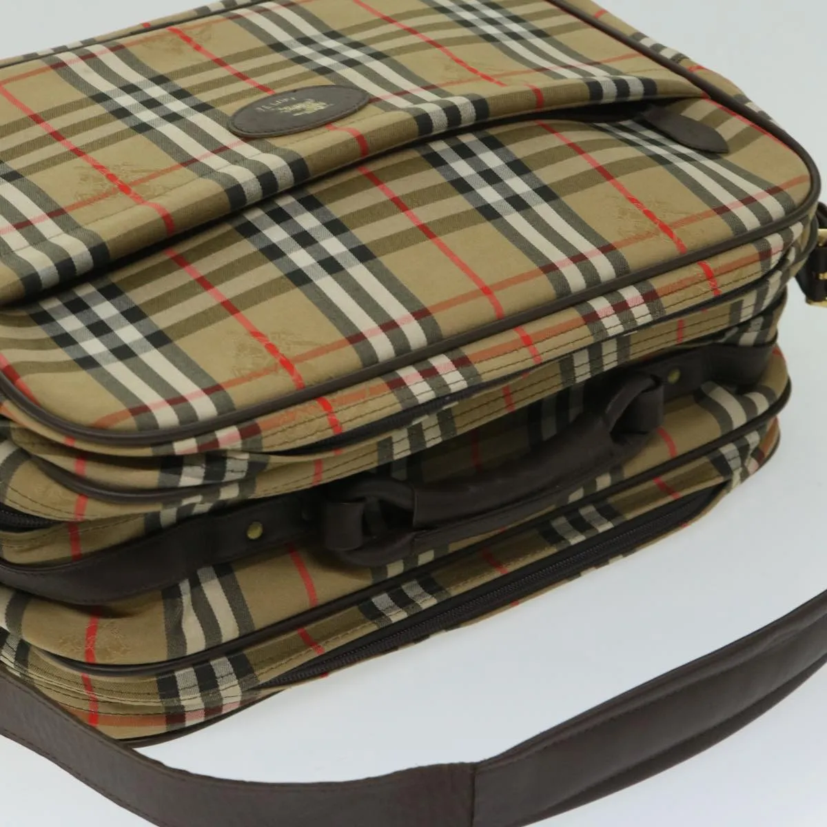 BURBERRYSs Nova Check Shoulder Bag Canvas Beige Auth ep3489