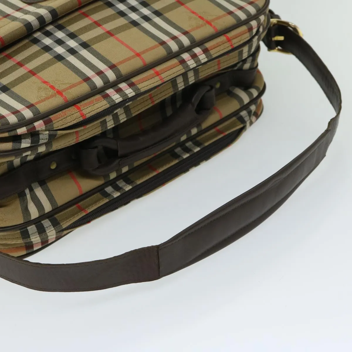 BURBERRYSs Nova Check Shoulder Bag Canvas Beige Auth ep3489