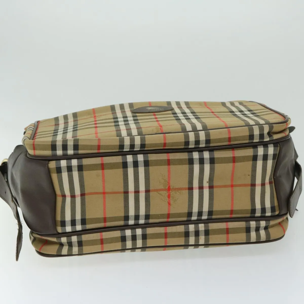 BURBERRYSs Nova Check Shoulder Bag Canvas Beige Auth ep3489