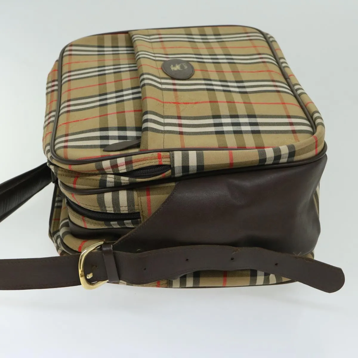 BURBERRYSs Nova Check Shoulder Bag Canvas Beige Auth ep3489