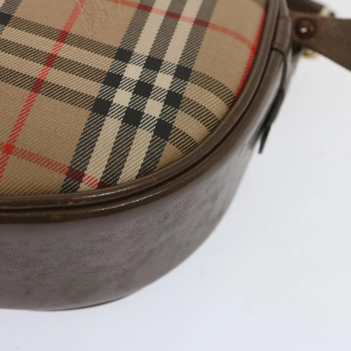 BURBERRYSs Nova Check Shoulder Bag Canvas Beige Auth ep3529