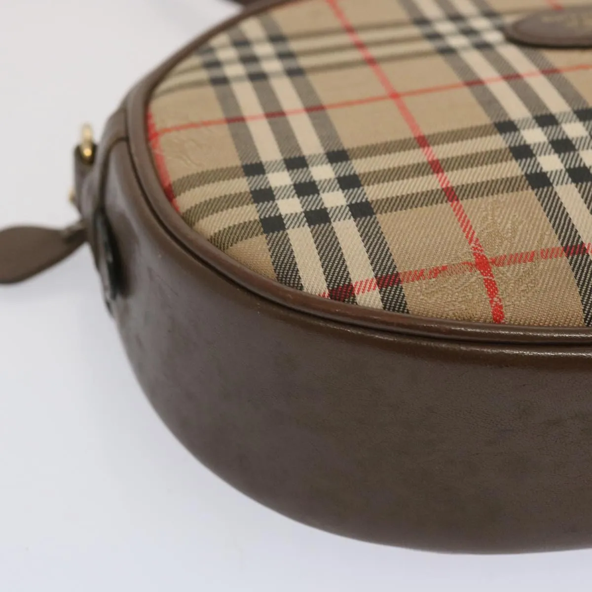 BURBERRYSs Nova Check Shoulder Bag Canvas Beige Auth ep3529