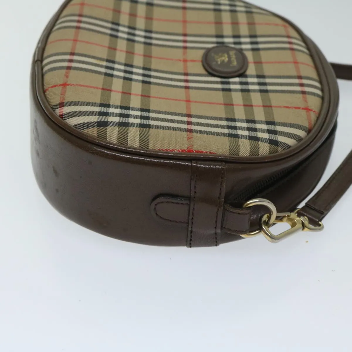 BURBERRYSs Nova Check Shoulder Bag Canvas Beige Auth ep3529