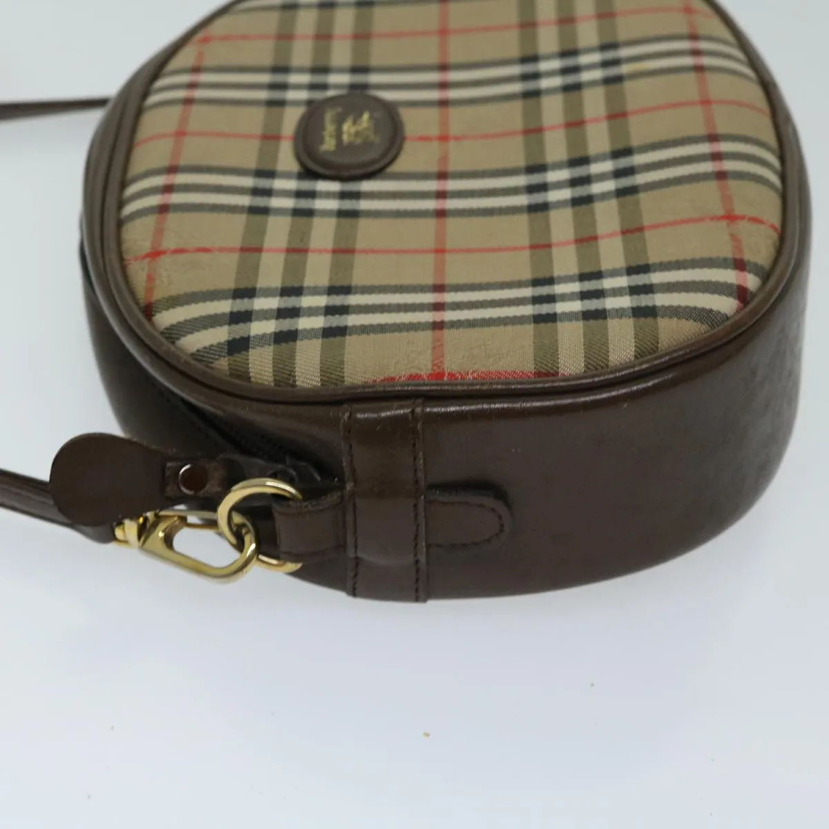 BURBERRYSs Nova Check Shoulder Bag Canvas Beige Auth ep3529