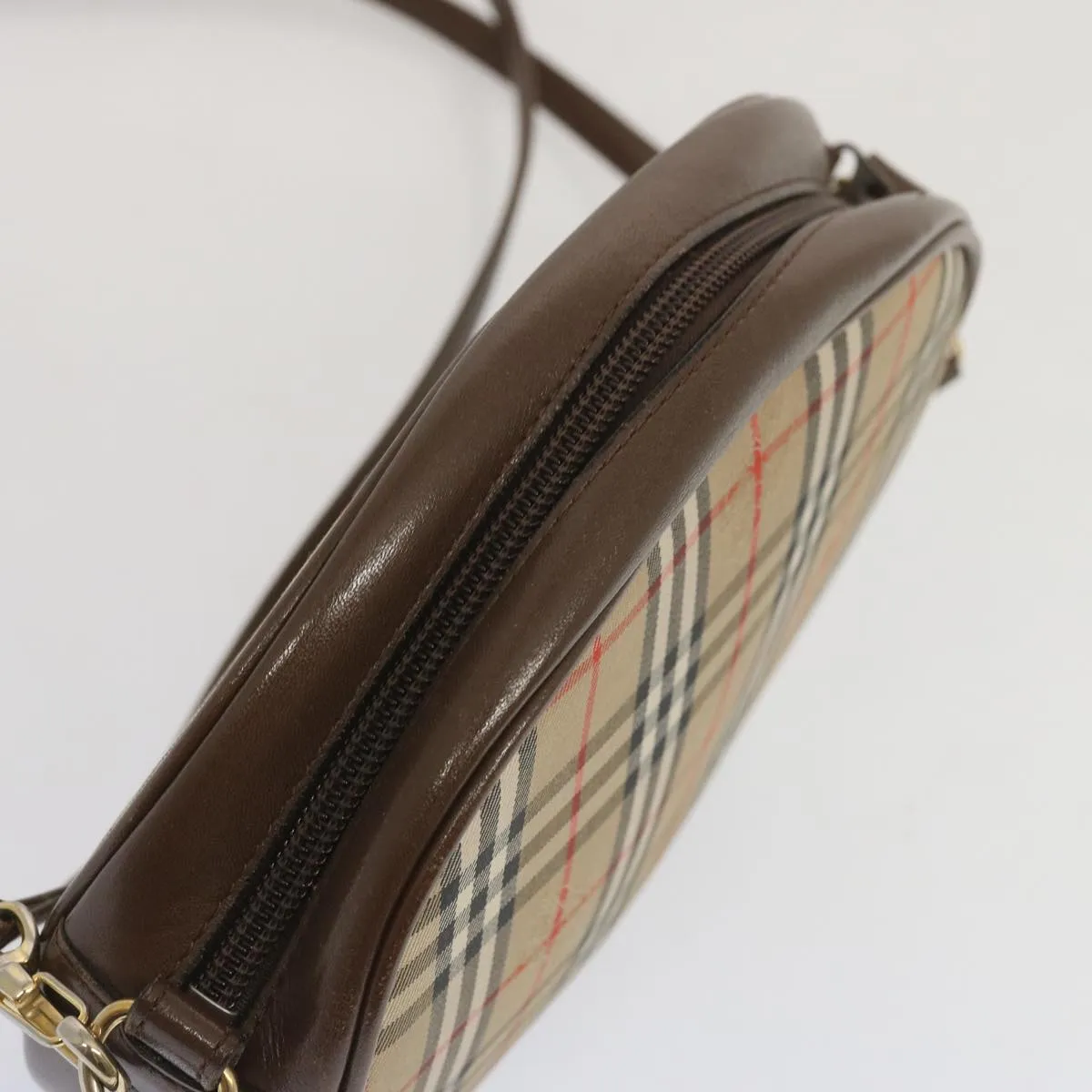 BURBERRYSs Nova Check Shoulder Bag Canvas Beige Auth ep3529