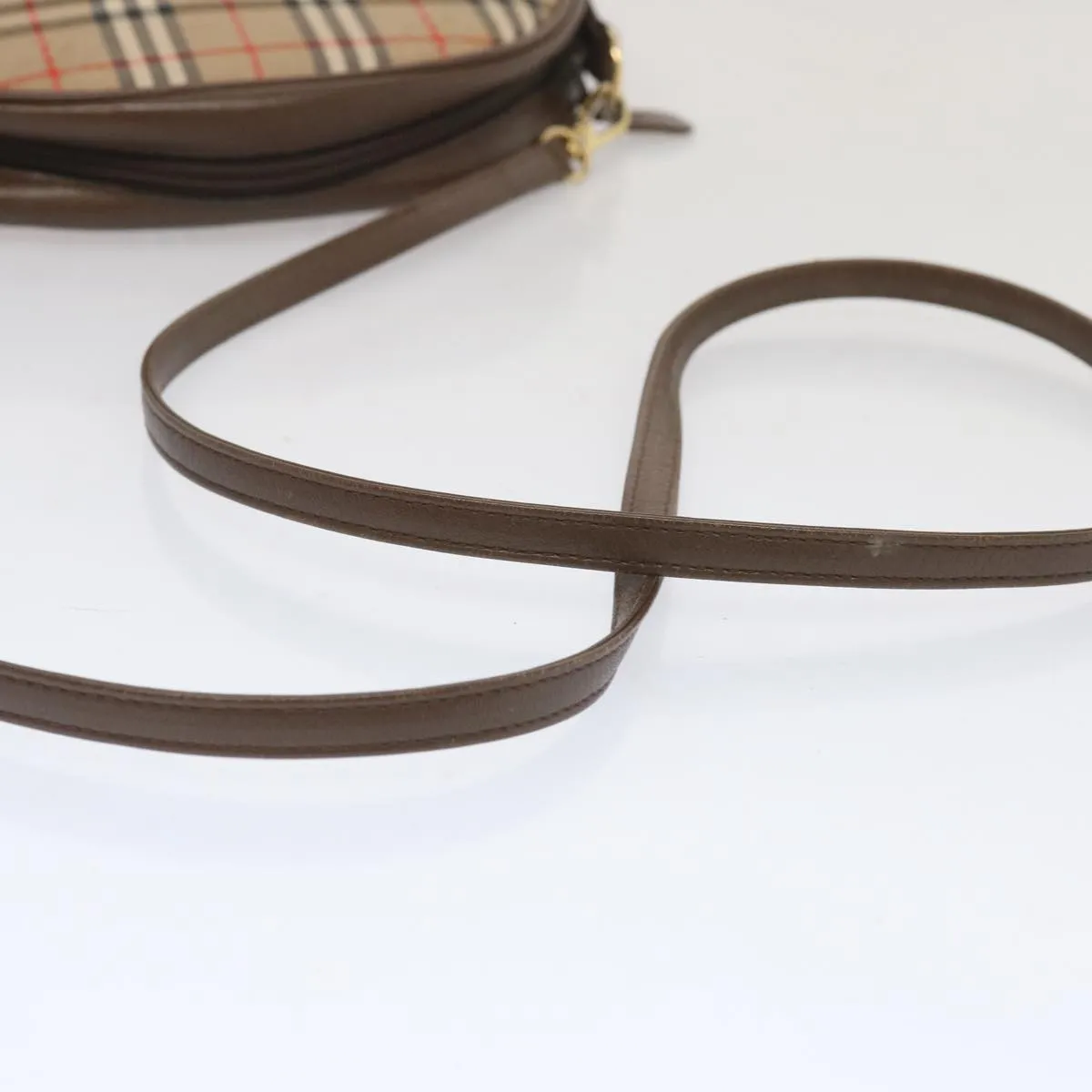 BURBERRYSs Nova Check Shoulder Bag Canvas Beige Auth ep3529