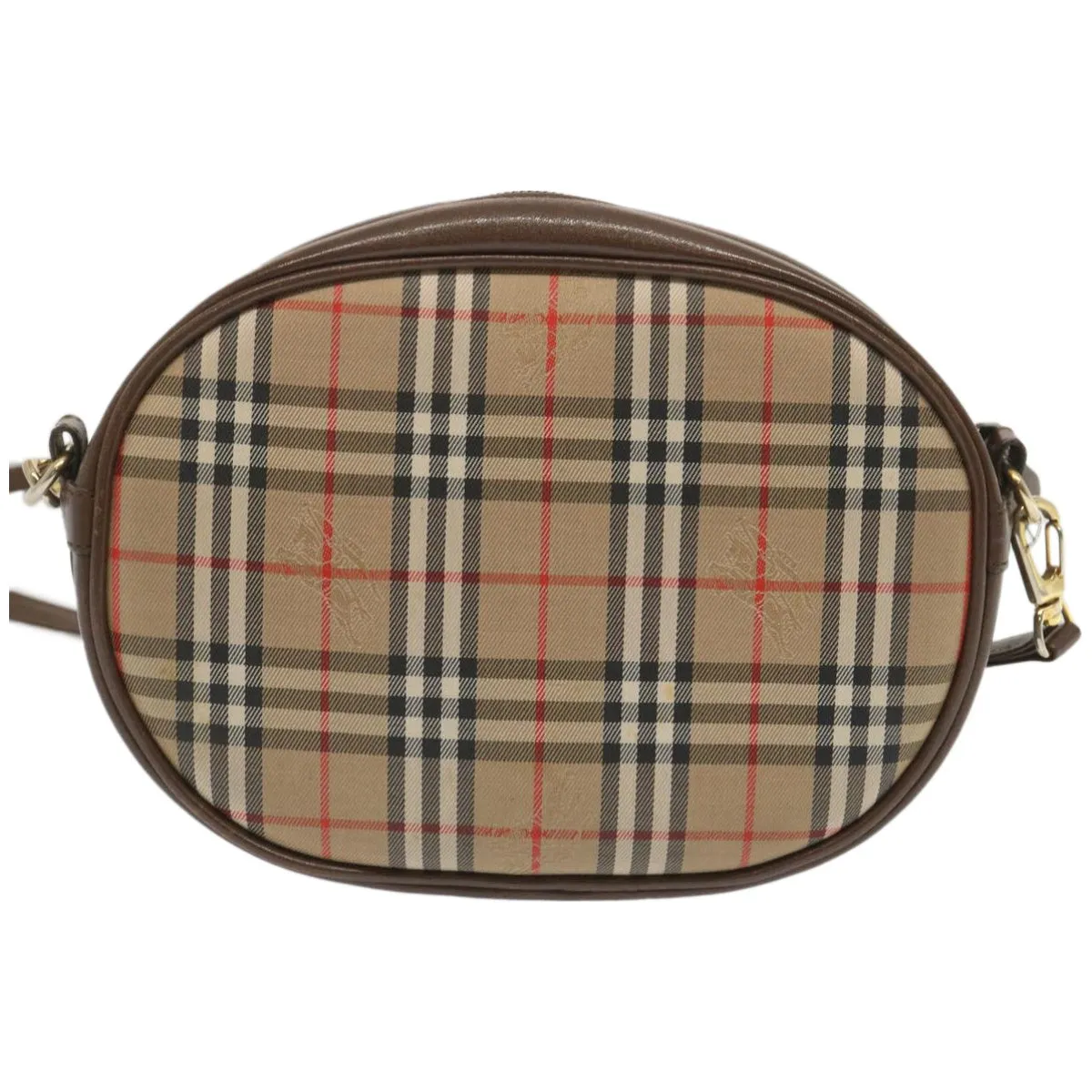BURBERRYSs Nova Check Shoulder Bag Canvas Beige Auth ep3529