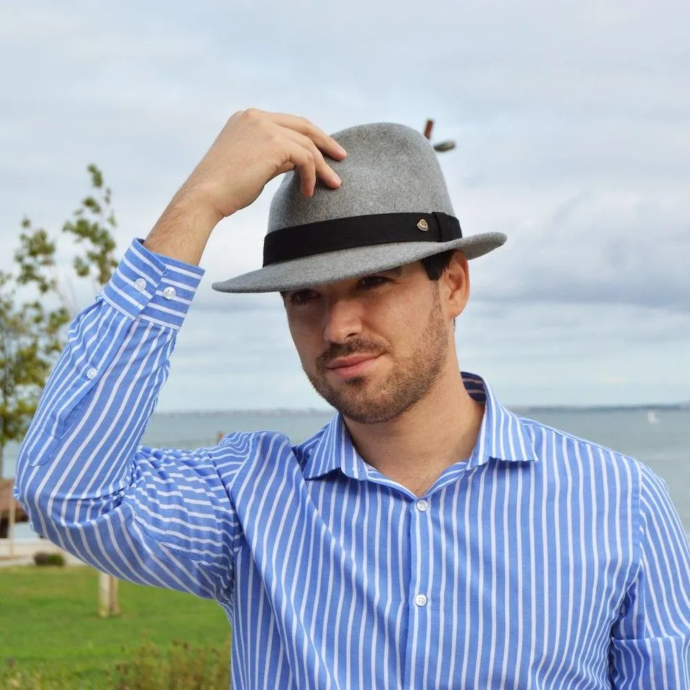 Chapeau en feutre Fedora - Gris