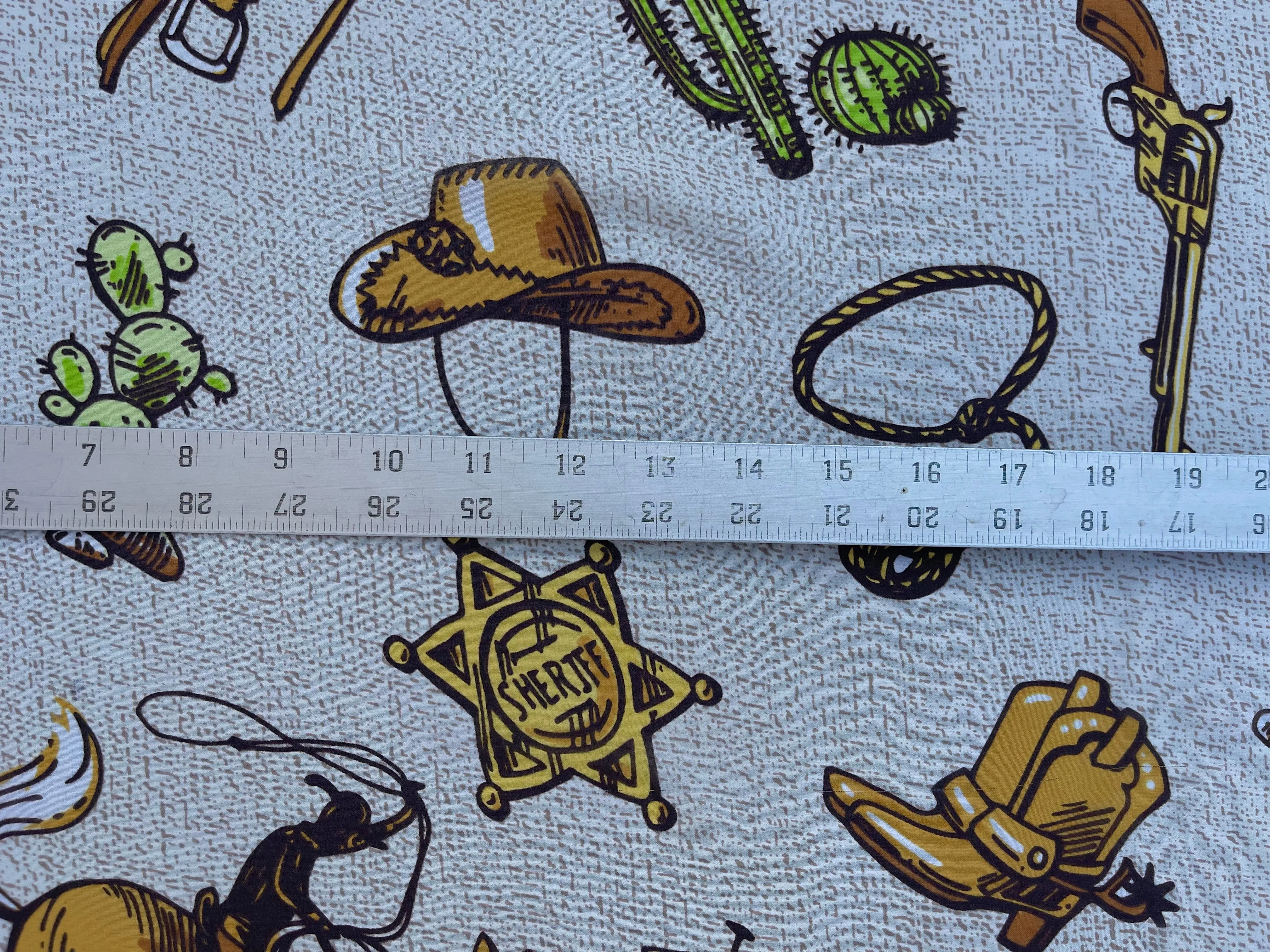 Chiffon fabric by the yard - Wild West cactus horses   tribal aztec print