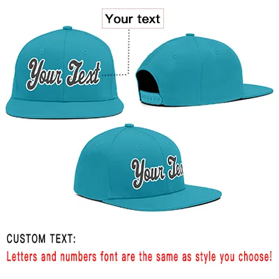 Custom Aqua Grey-White Casual Sport Baseball Cap