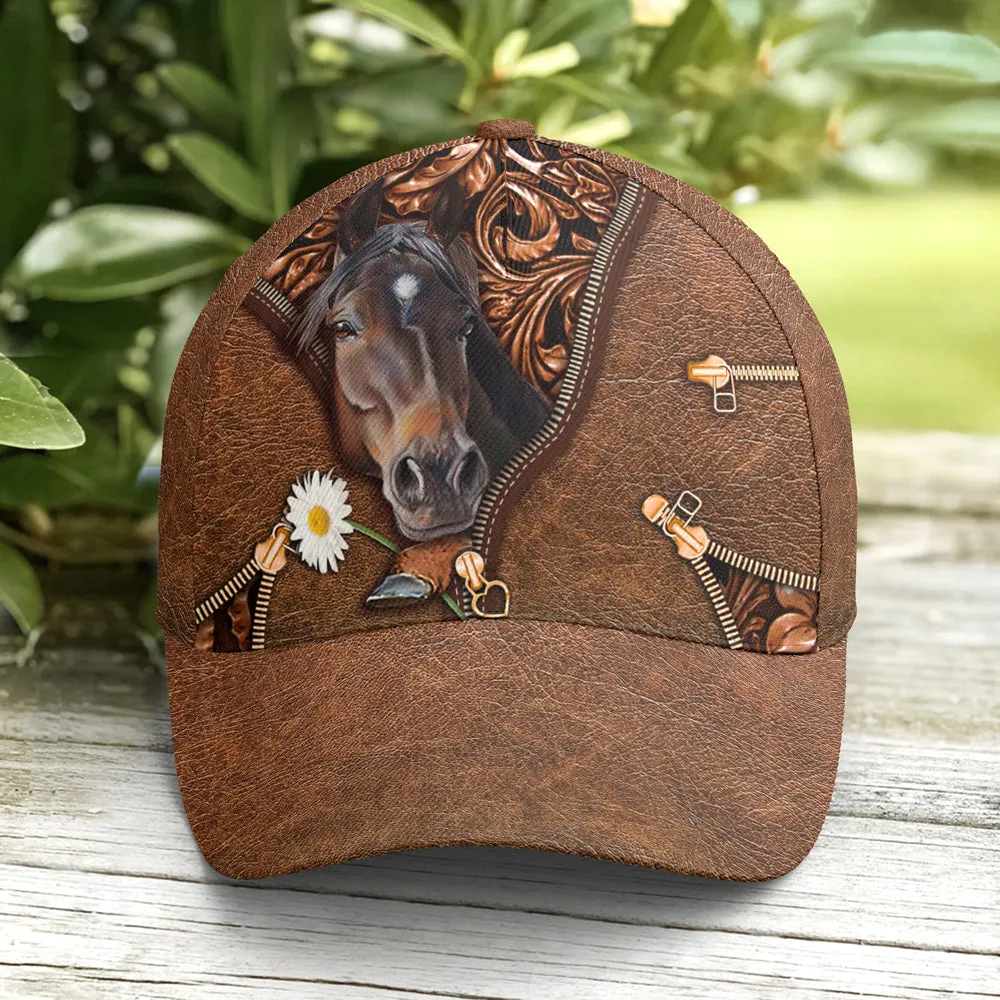 Daisy Horse Leather Style Baseball Cap Coolspod
