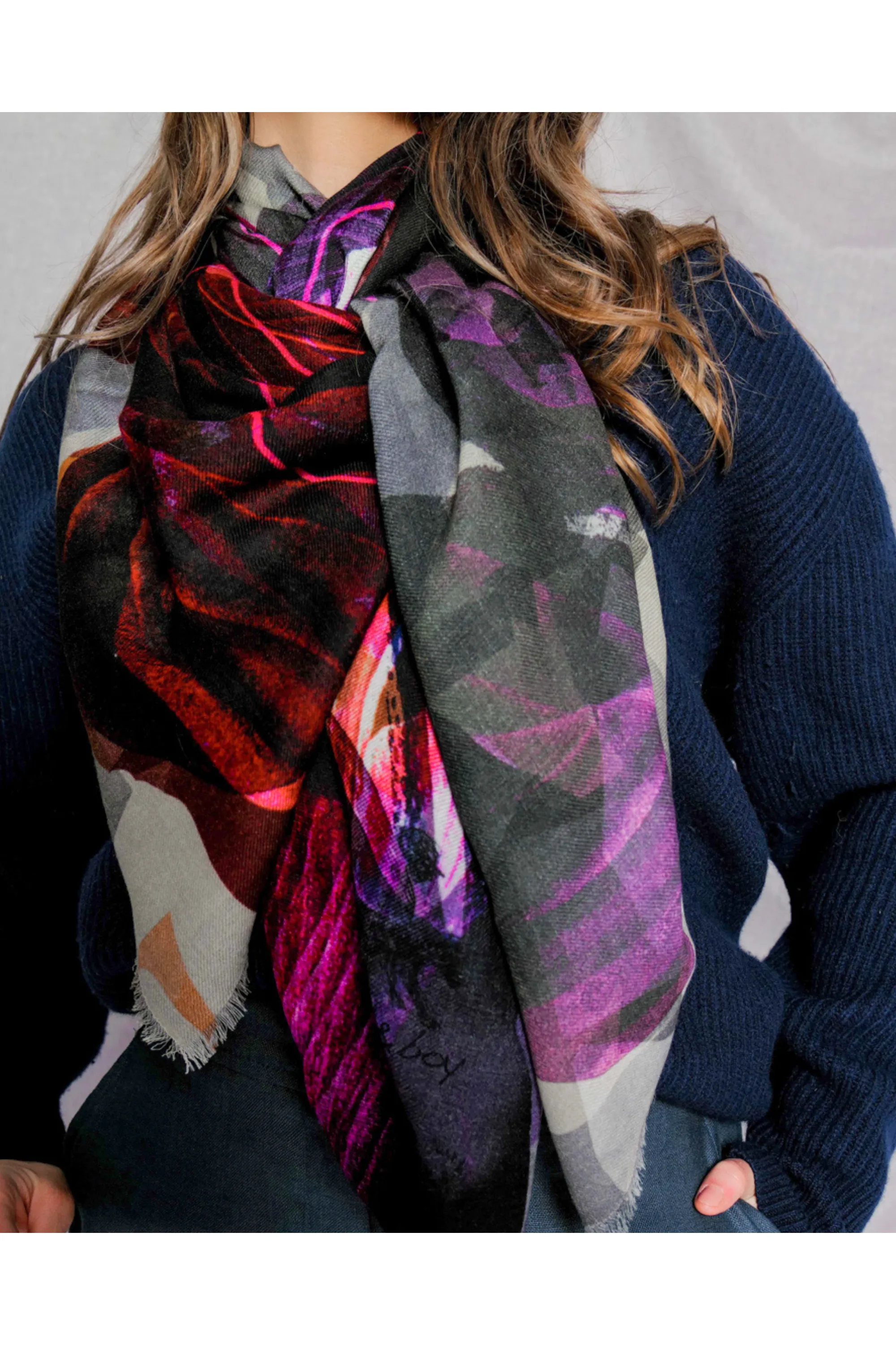 dog & boy KINESIS 50" x 50" Merino Wool Scarf E023AW| Multi | Clearance Final Sale
