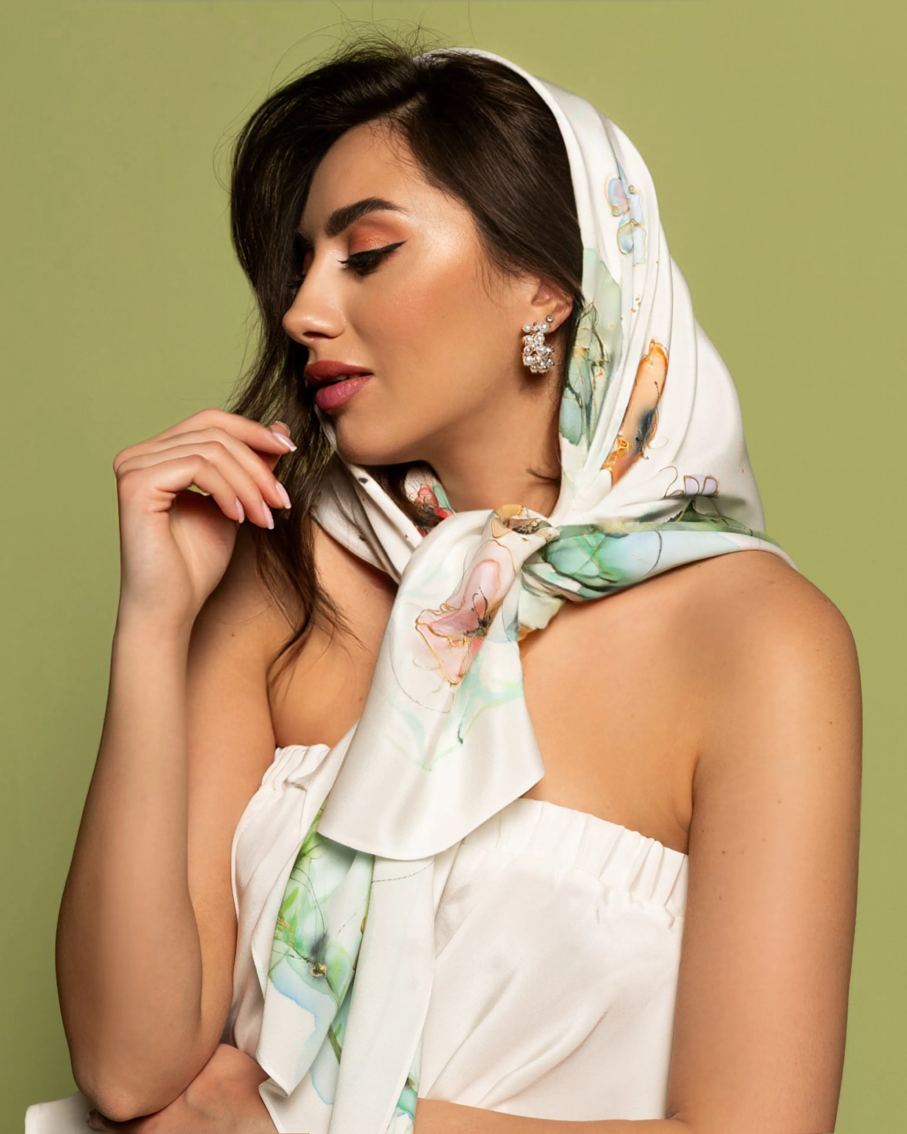 Floral Garden Silk Scarf