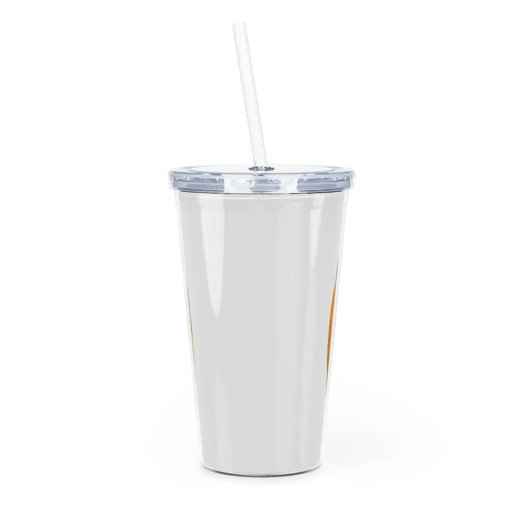 Gold Material Plastic Tumbler with Straw