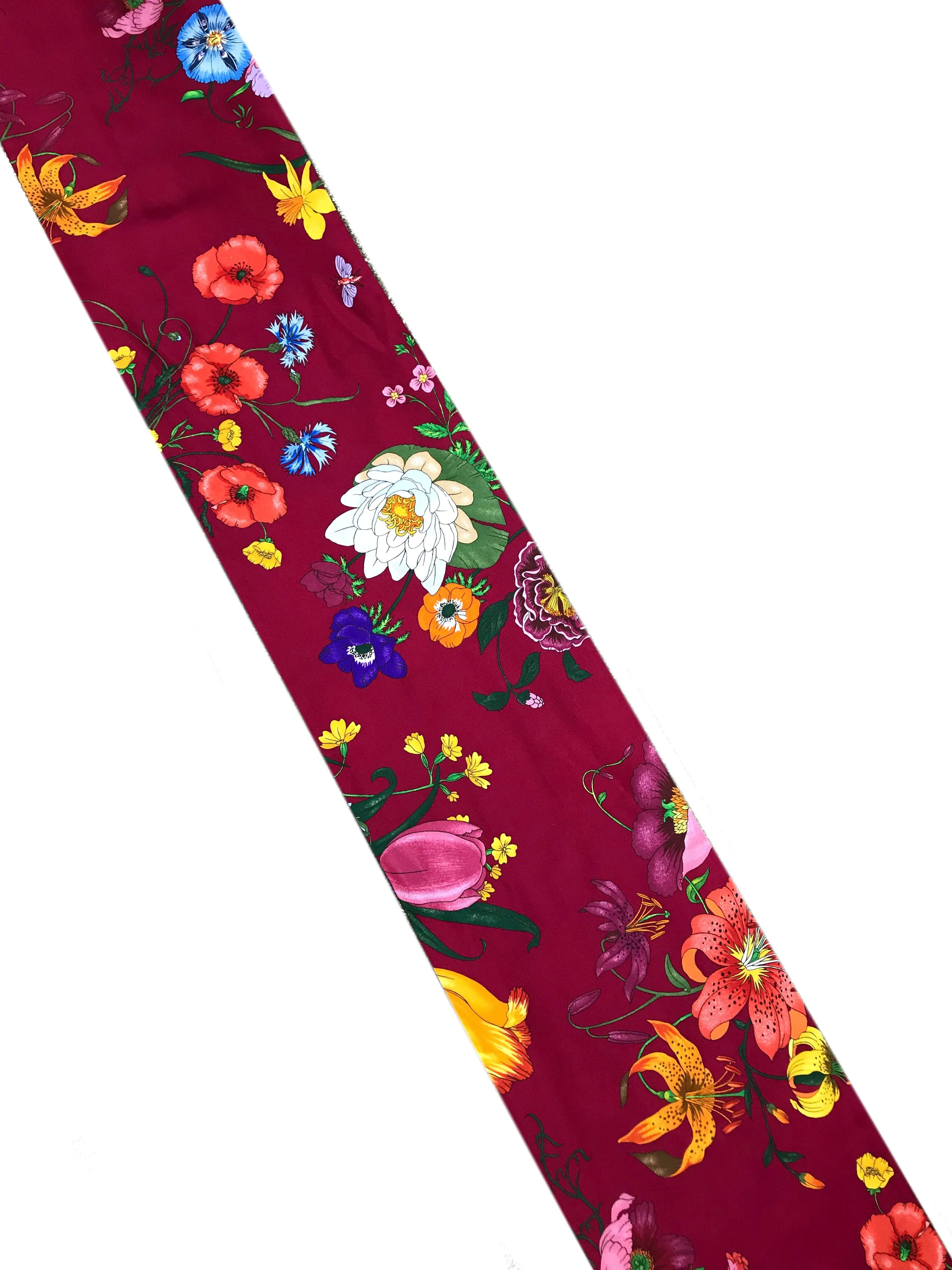 Gucci Flora Floral Reversible Silk Scarf