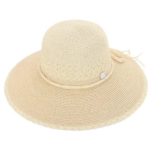 Hat Blossom Woven Beige