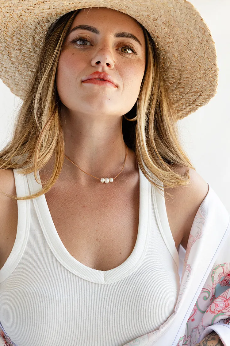 Panama Straw Hat with Sage Thread