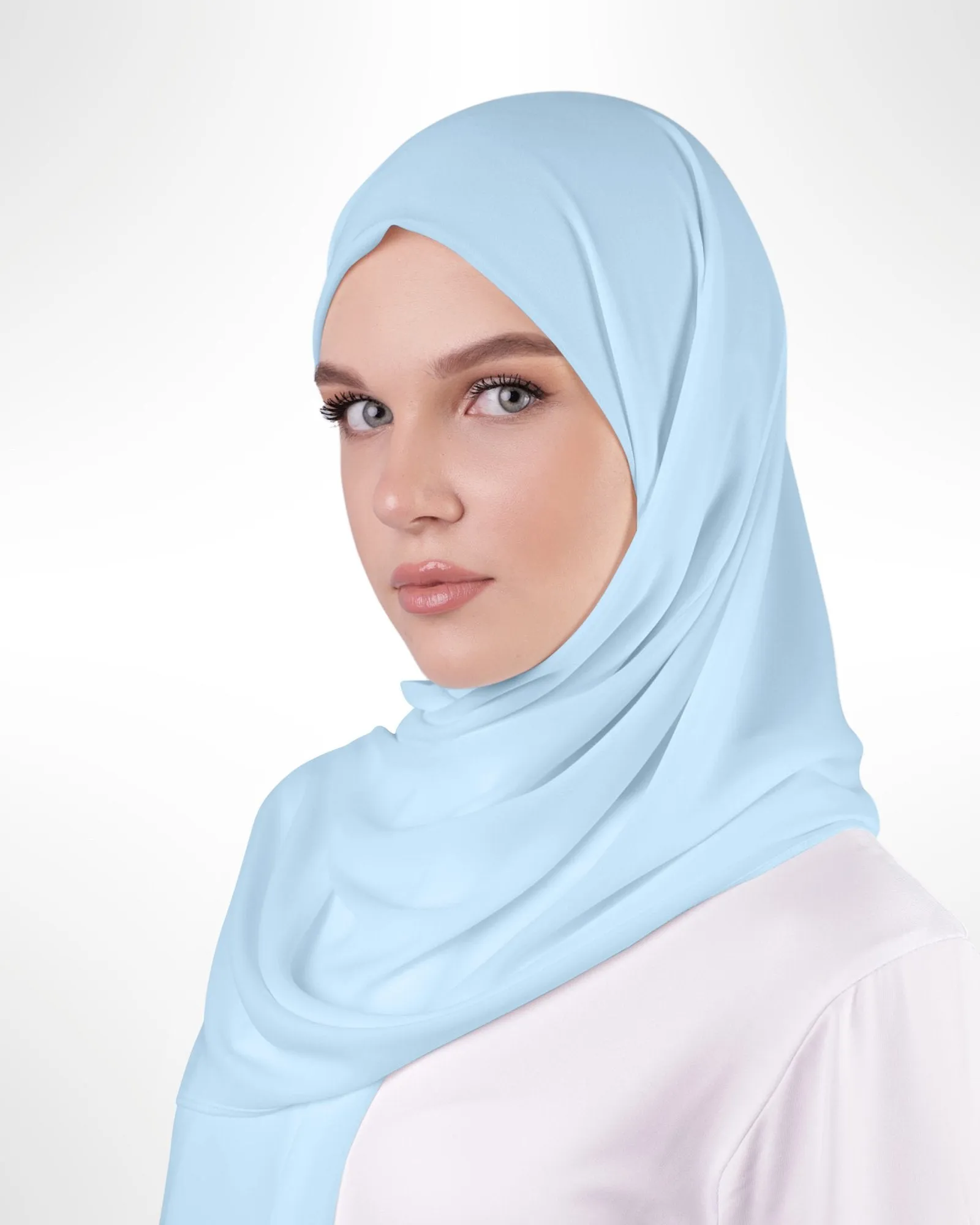 Premium Chiffon Hijab – Sky Blue
