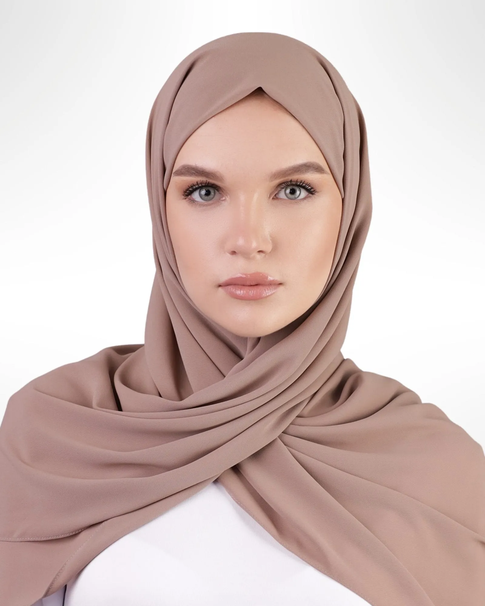 Premium Chiffon Hijab – Taupe