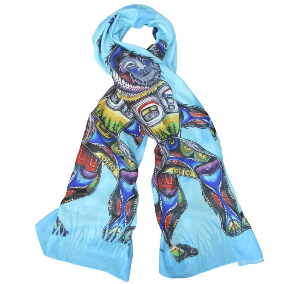 "Sasquatch" scarf by Indigenous Artist, Jessica Somers