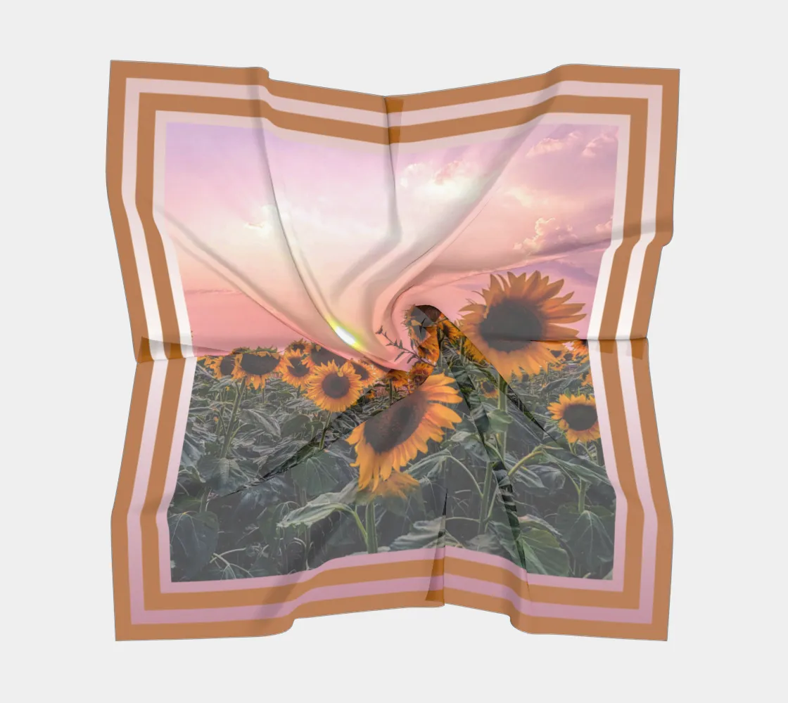 Sunflowers Pretty in Pink Sunset Golden Stripe