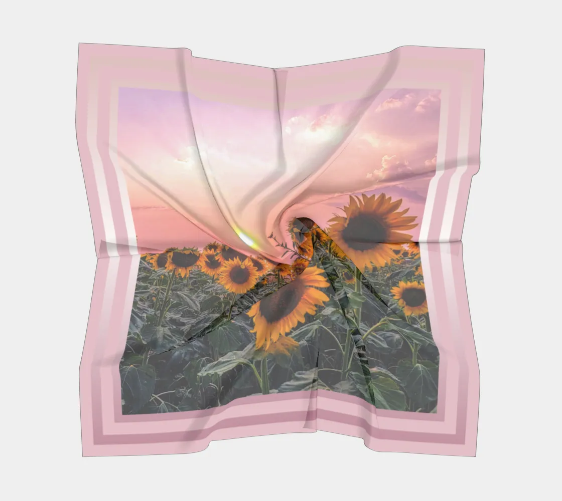 Sunflowers Pretty in Pink Sunset Pink Stripe