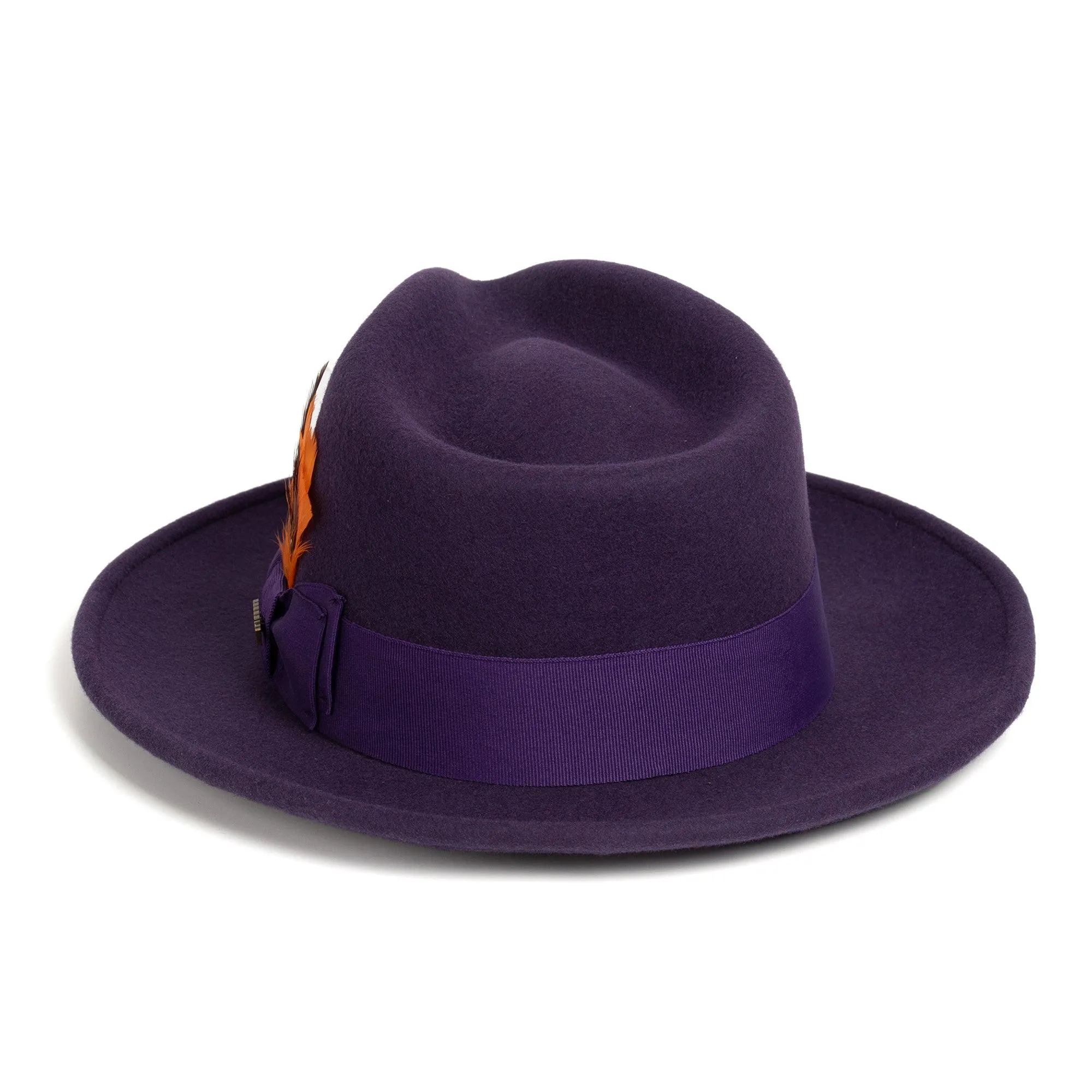 Vintage Crushable Wool Fedora Hat-Black