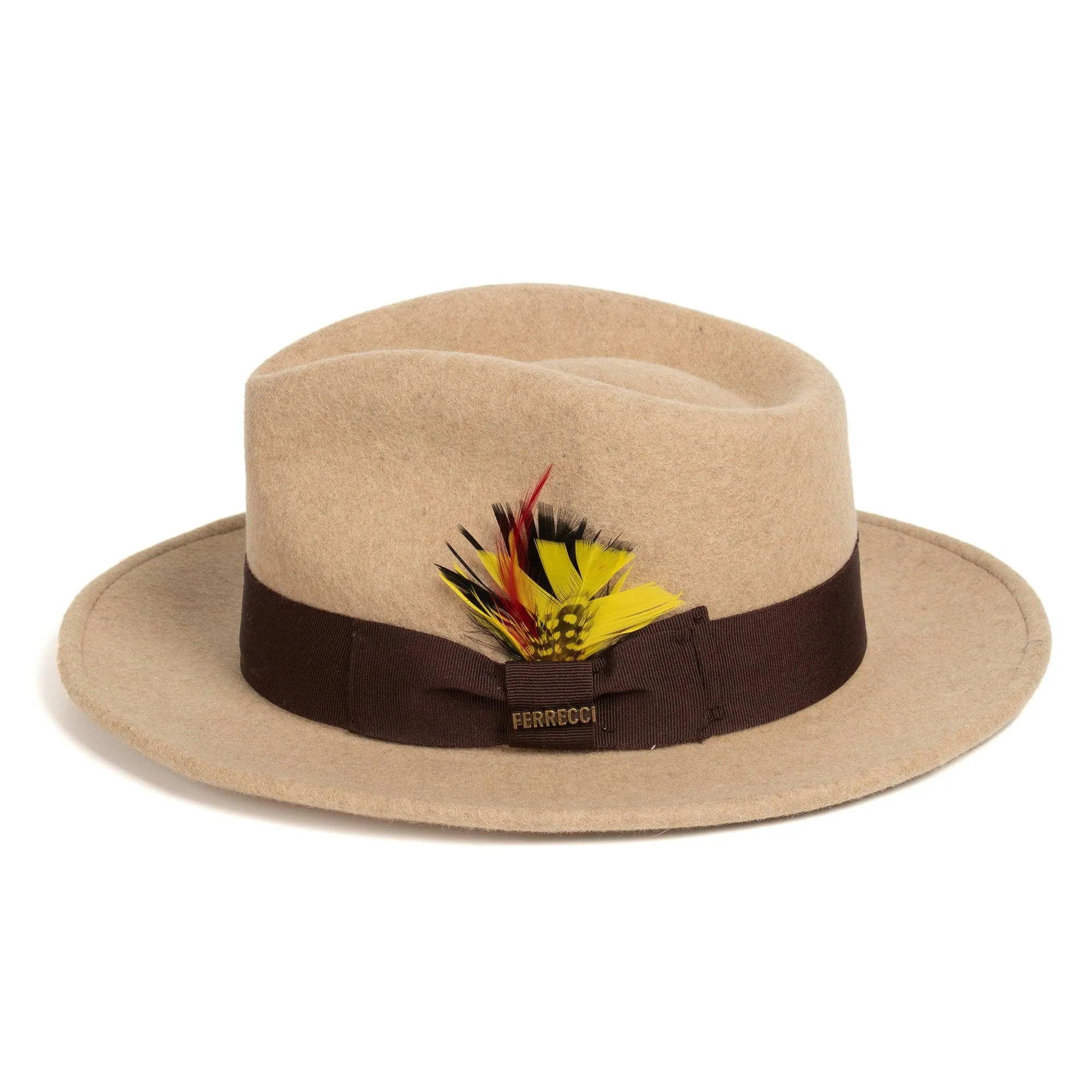 Vintage Crushable Wool Fedora Hat-Black