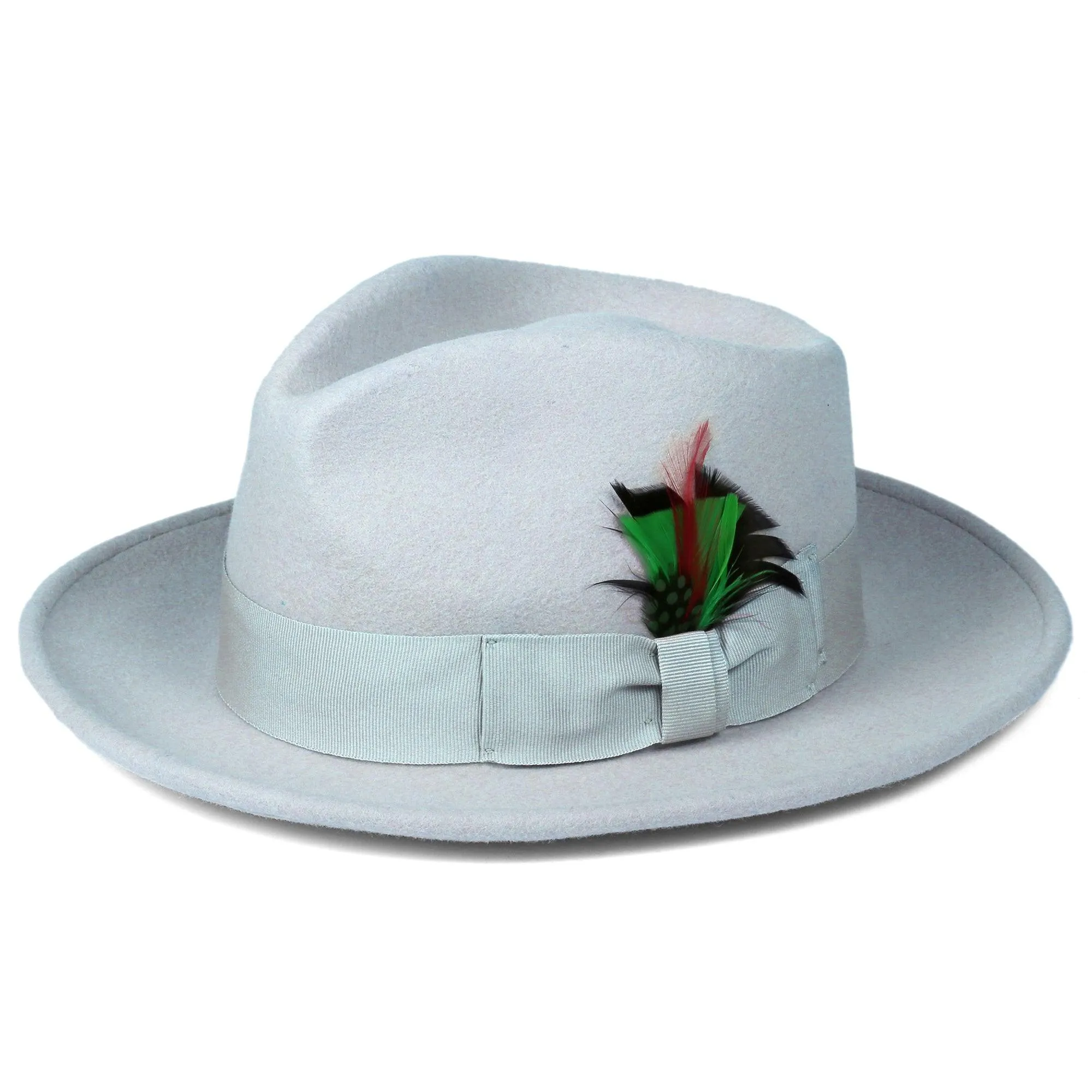 Vintage Crushable Wool Fedora Hat-Burgundy
